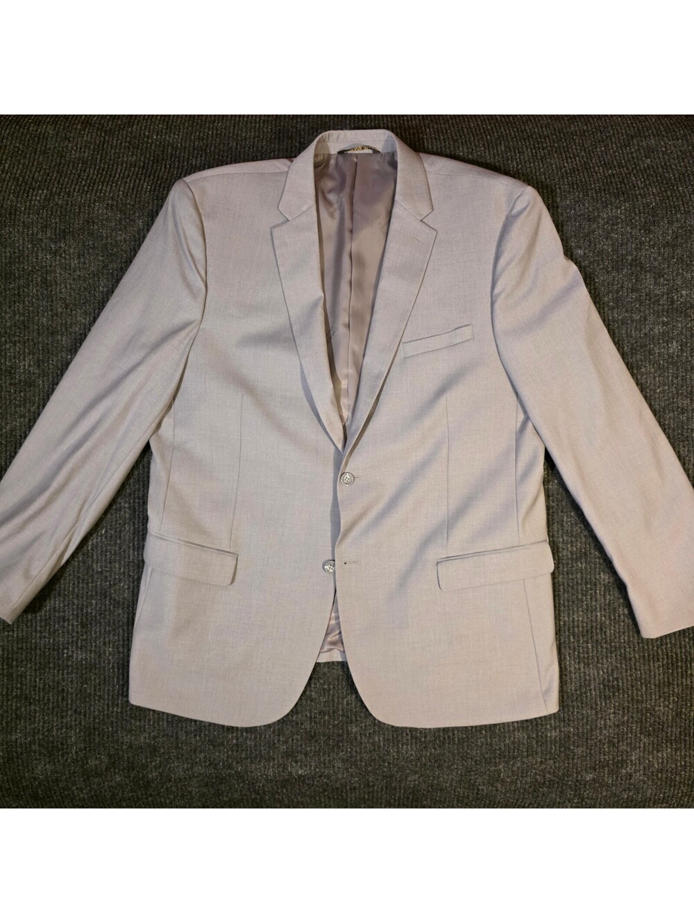 Caravelli Collezione Light Grey Oxford 2B Suit Jacket 46L 40W